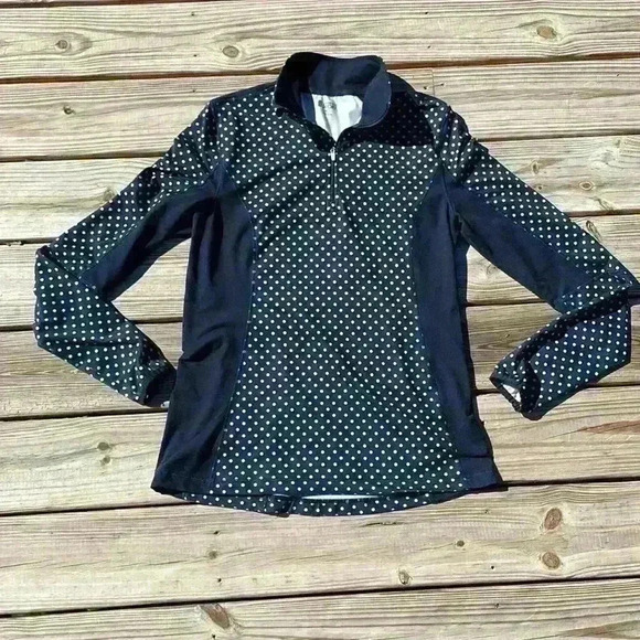 Lands End Sport 1/4 zip pullover with high collar, navy blue size 10 Tall - Picture 5 of 8